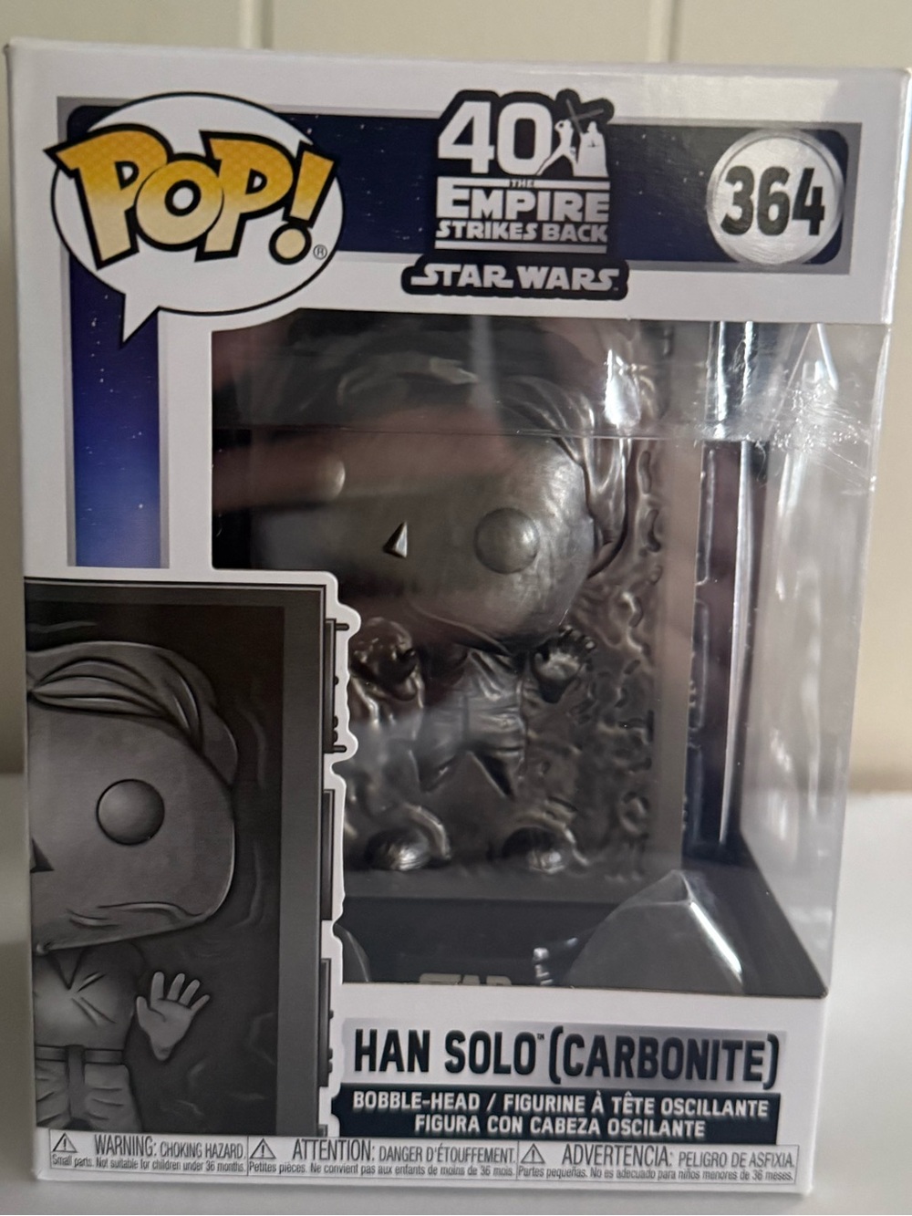 Funko pop! Han Solo (Carbonite) Metallic Silver Pop! Figure #364